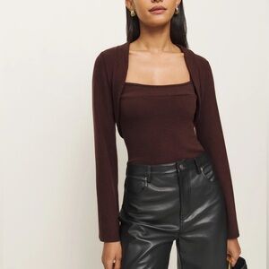 Reformation Chloe Knit Shrug Set
